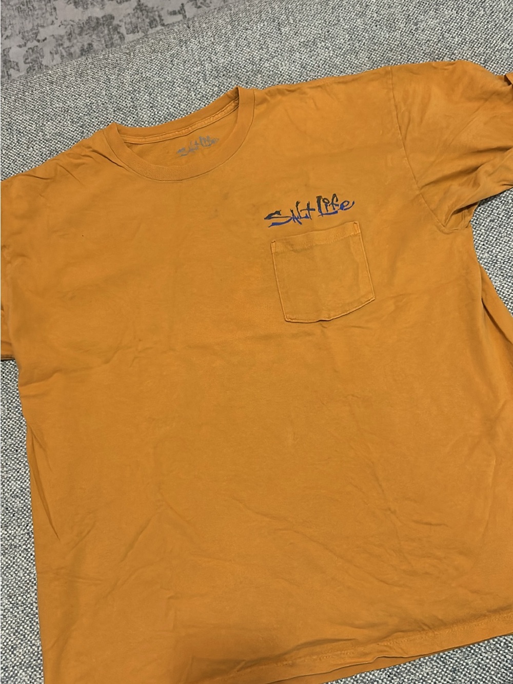 Salt Life Men's Pocket Tee in Mustard Orange